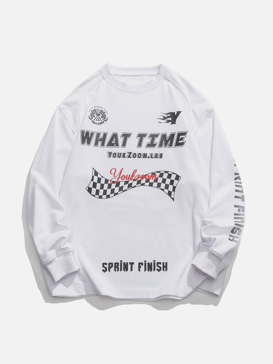 Lacezy - Racing Elements Print Sweatshirt- Streetwear Fashion - lacezy.com