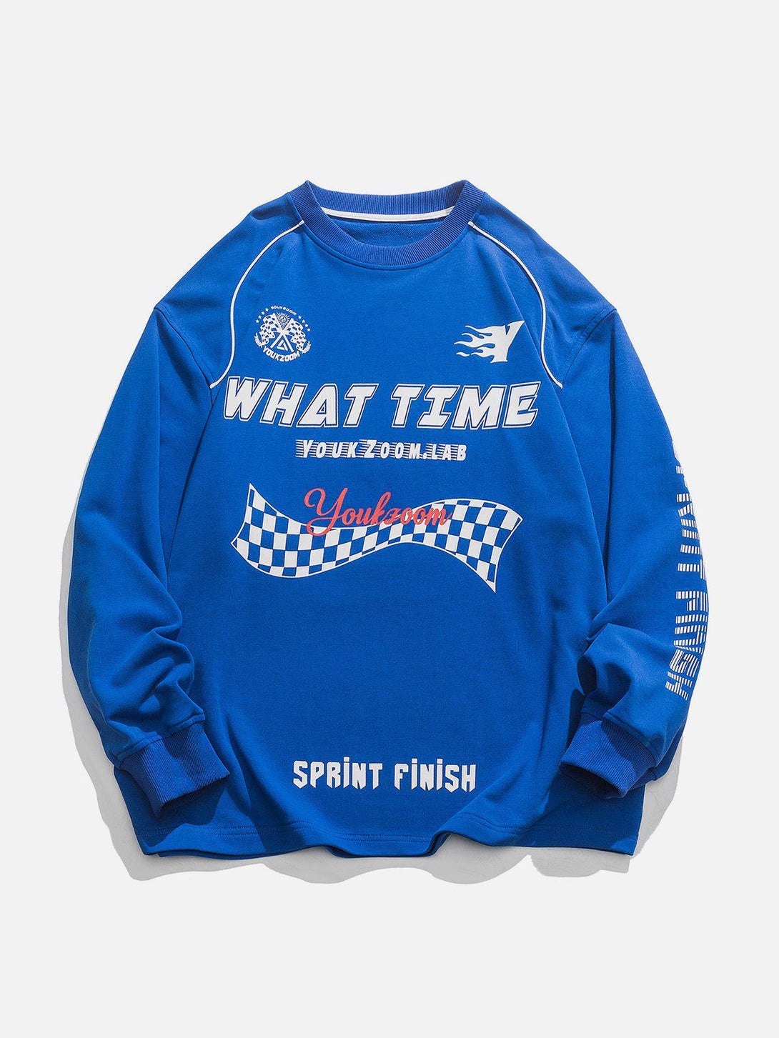 Lacezy - Racing Elements Print Sweatshirt- Streetwear Fashion - lacezy.com