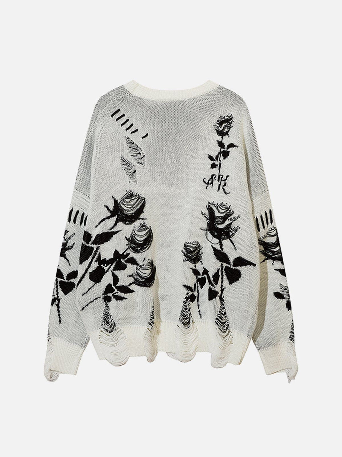 Lacezy - Raw Edge Rose Sweater- Streetwear Fashion - lacezy.com