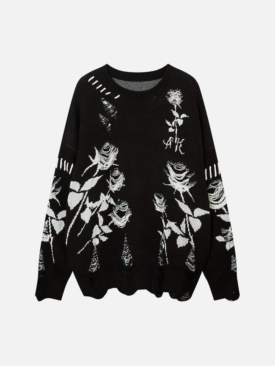 Lacezy - Raw Edge Rose Sweater- Streetwear Fashion - lacezy.com