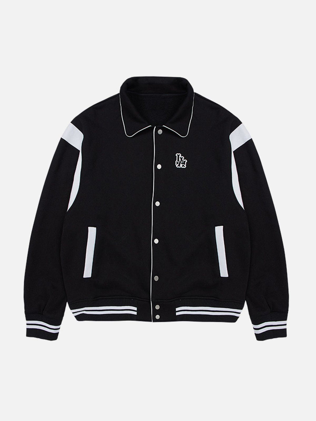 Lacezy - Reflective Strip Polo Collar Jacket- Streetwear Fashion - lacezy.com