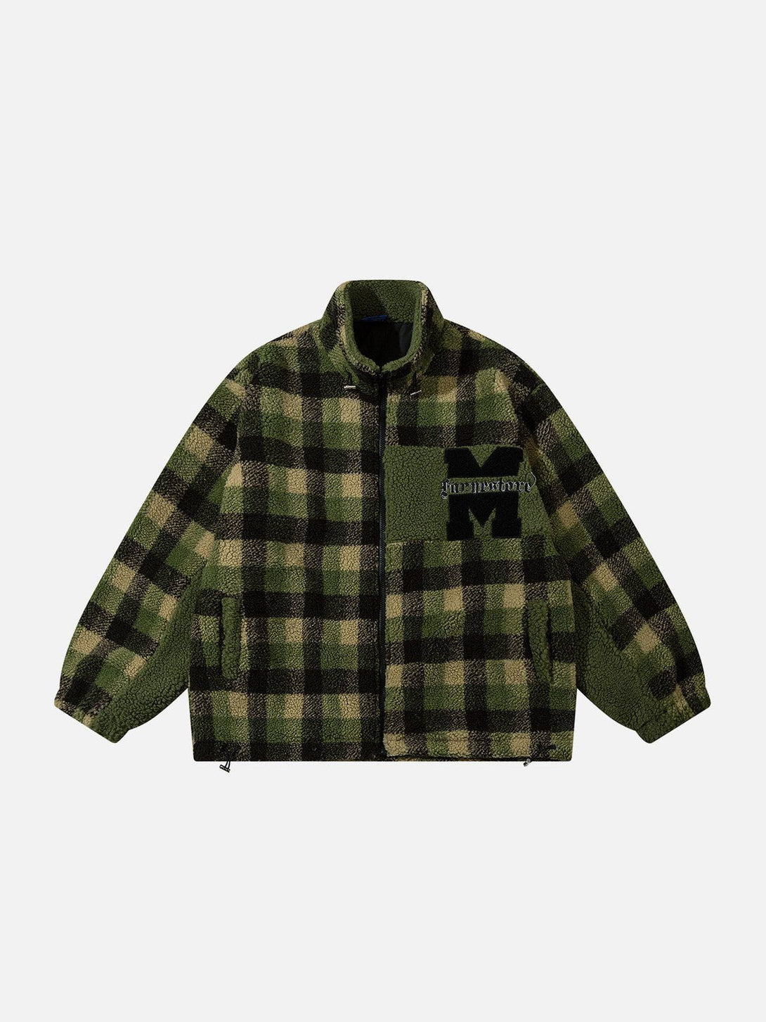 Lacezy - Retro Colorblock Plaid Sherpa Coat- Streetwear Fashion - lacezy.com