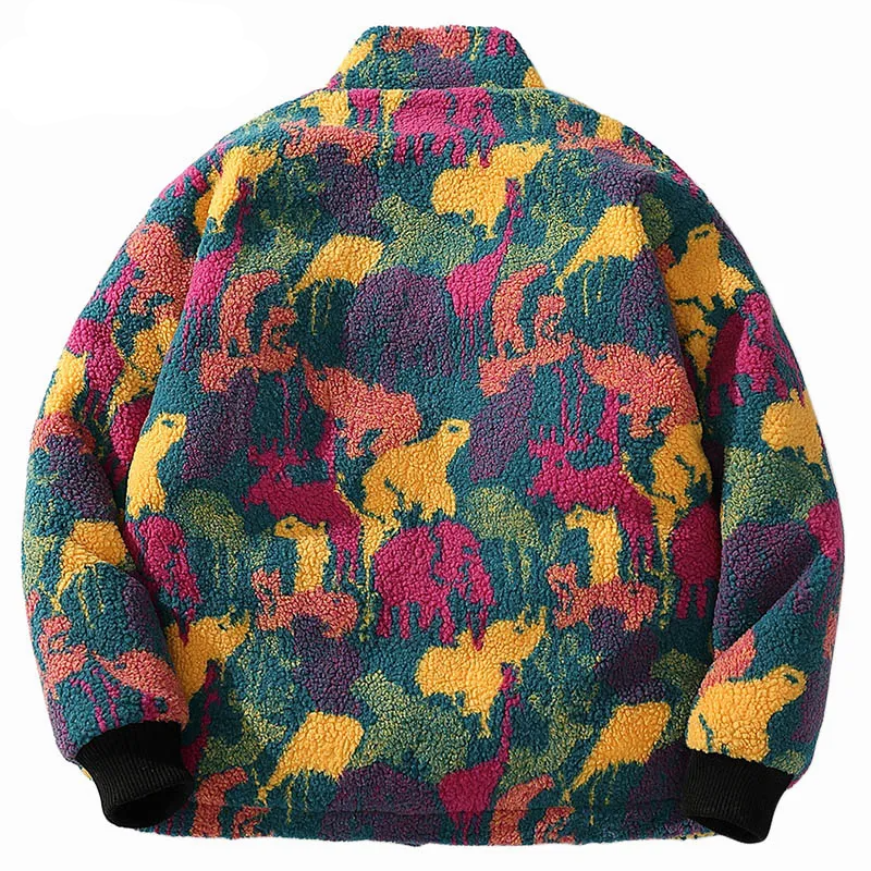 Lacezy - Reversible Jacket Parka Colorful Animal Paint Camouflage Coat- Streetwear Fashion - lacezy.com