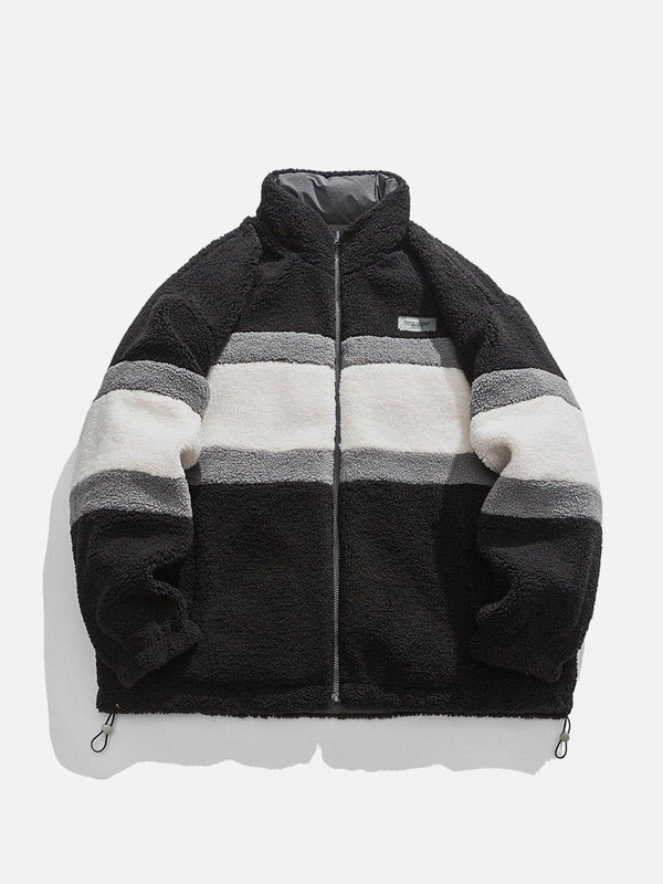 Lacezy - Reversible Sherpa Winter Coat- Streetwear Fashion - lacezy.com