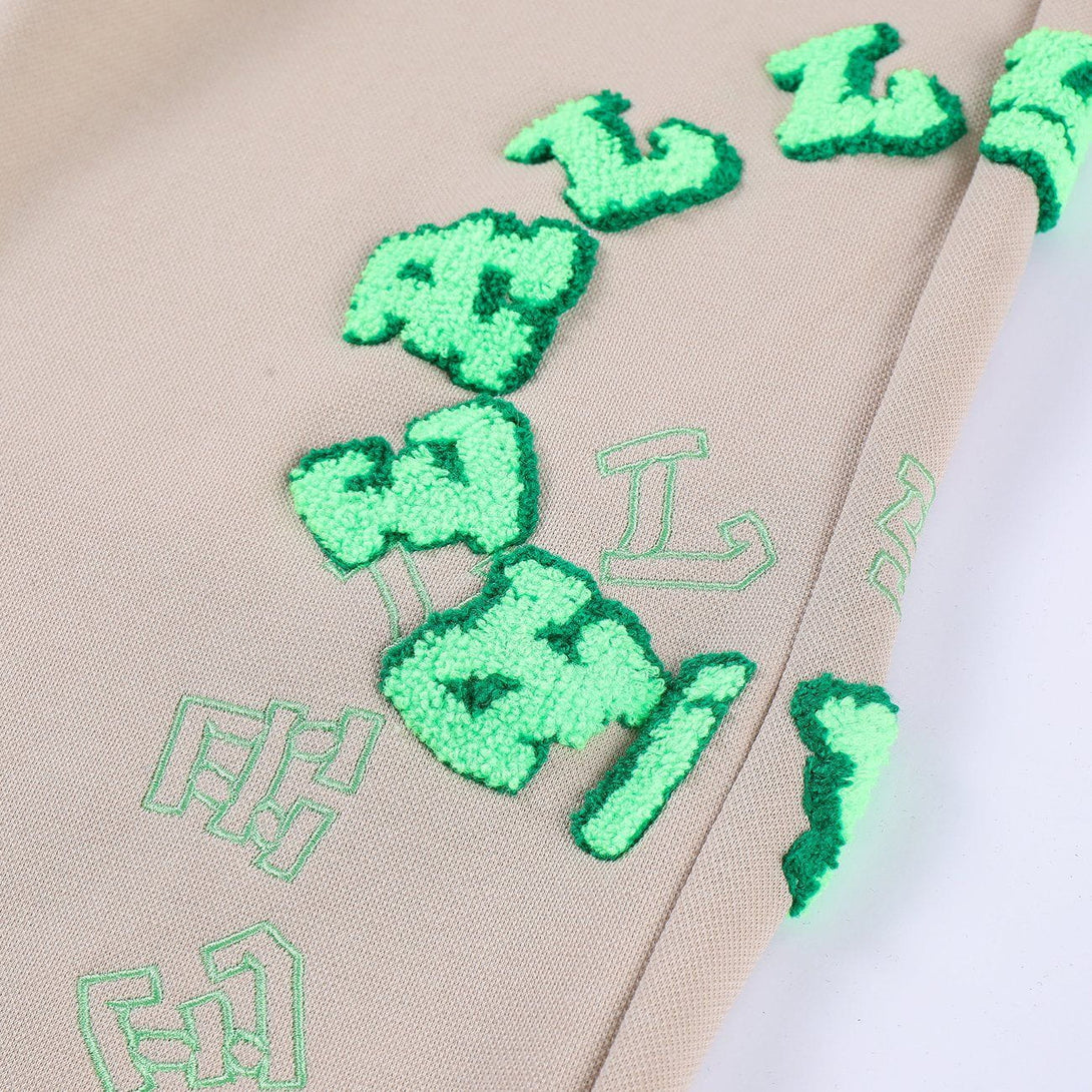 Lacezy - Ring Letter Towel Embroidered Pants- Streetwear Fashion - lacezy.com