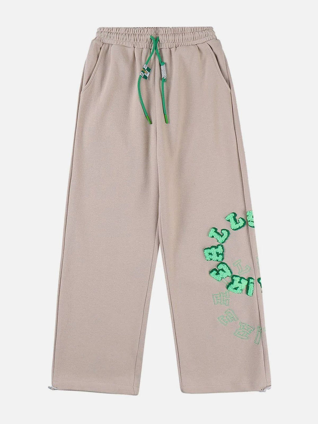 Lacezy - Ring Letter Towel Embroidered Pants- Streetwear Fashion - lacezy.com