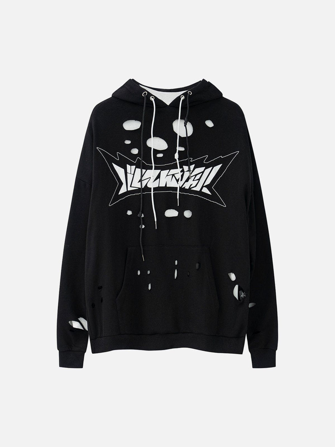 Lacezy - Ripped Alphabet Two Piece Hoodie- Streetwear Fashion - lacezy.com