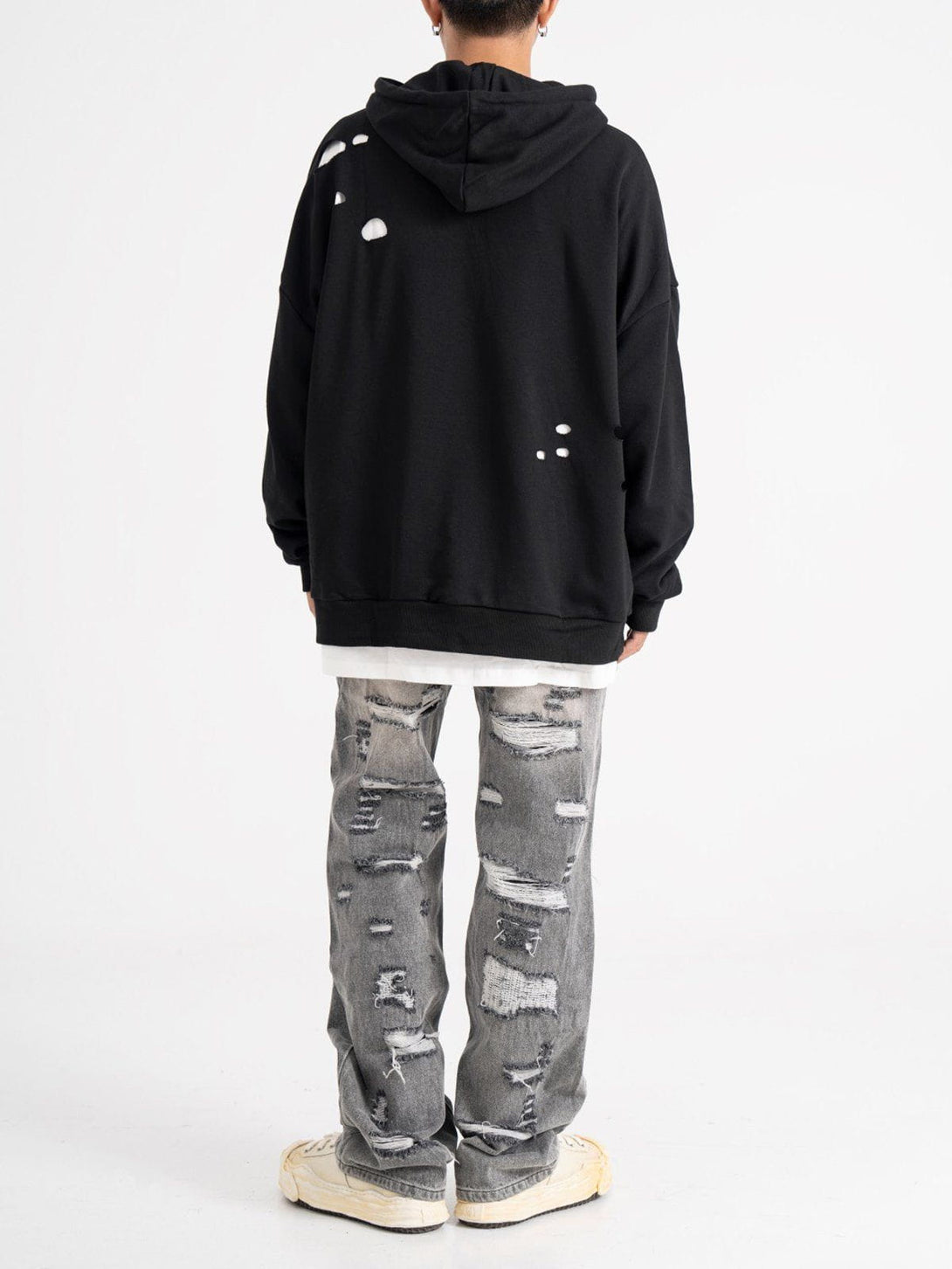 Lacezy - Ripped Alphabet Two Piece Hoodie- Streetwear Fashion - lacezy.com