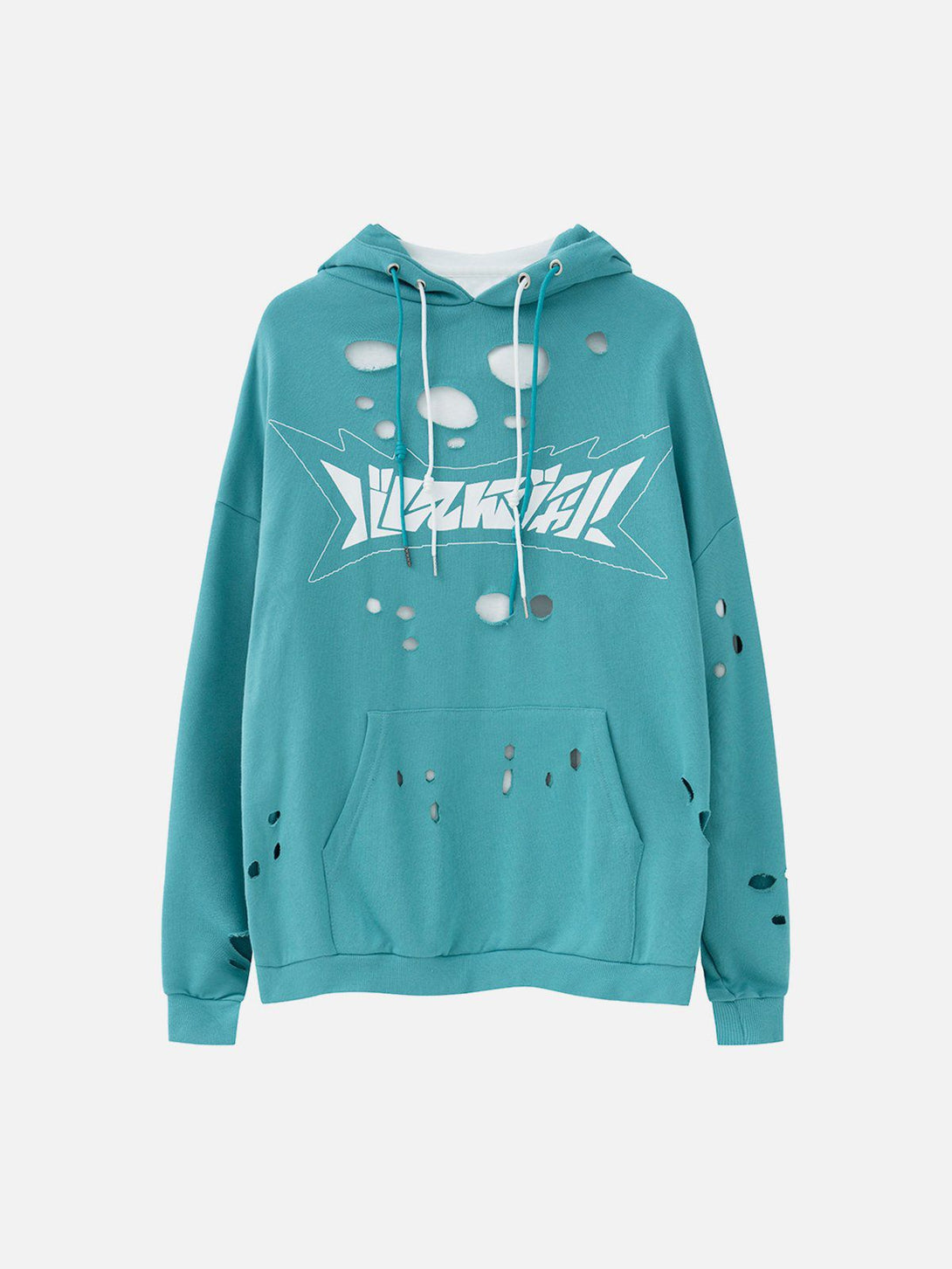 Lacezy - Ripped Alphabet Two Piece Hoodie- Streetwear Fashion - lacezy.com