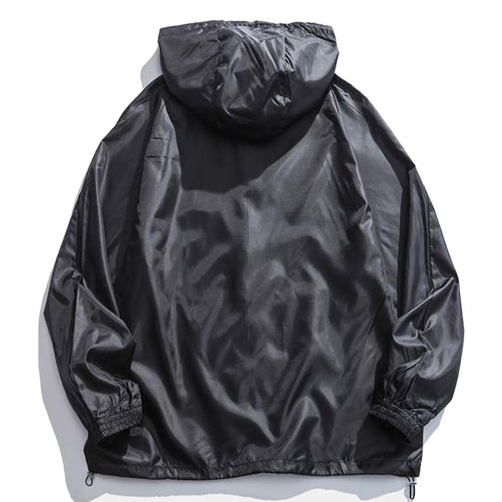 Lacezy - Rubber Label Solid Color Hooded Sunscreen Clothing- Streetwear Fashion - lacezy.com