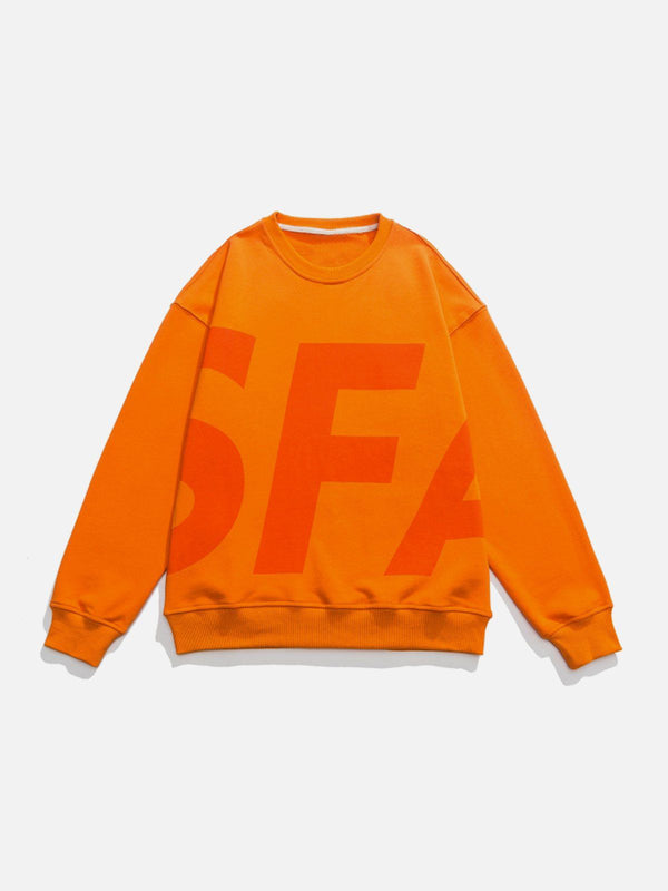 Lacezy - SFA Letter Print Sweatshirt- Streetwear Fashion - lacezy.com