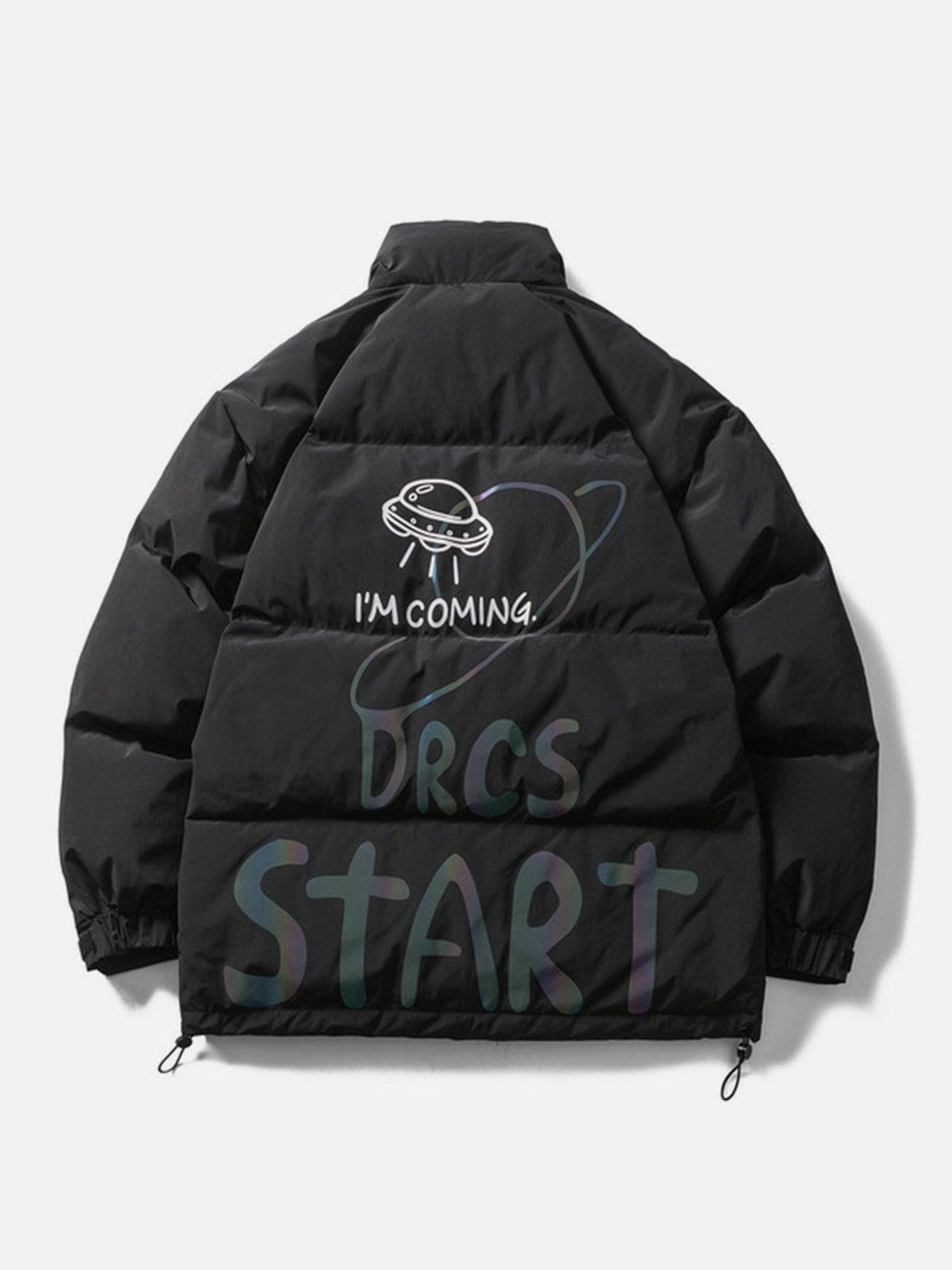 Lacezy - "START" Print Winter Coat- Streetwear Fashion - lacezy.com