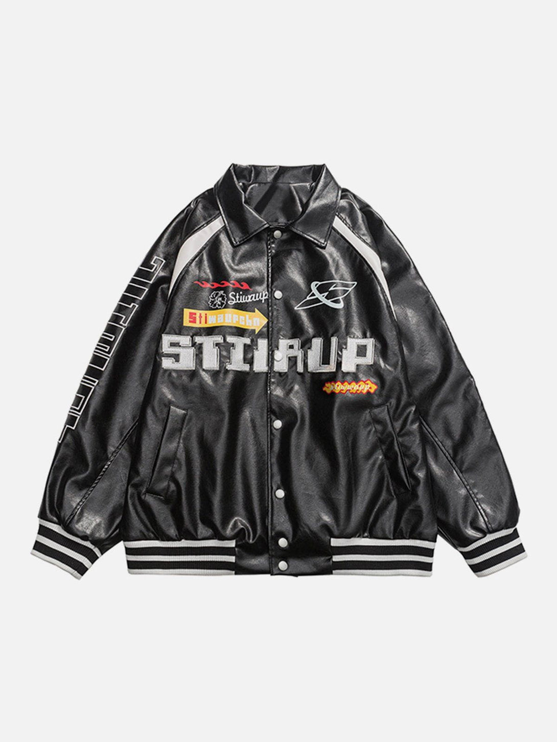 Lacezy - "STIWAUPHN" Embroidery Print Jacket- Streetwear Fashion - lacezy.com