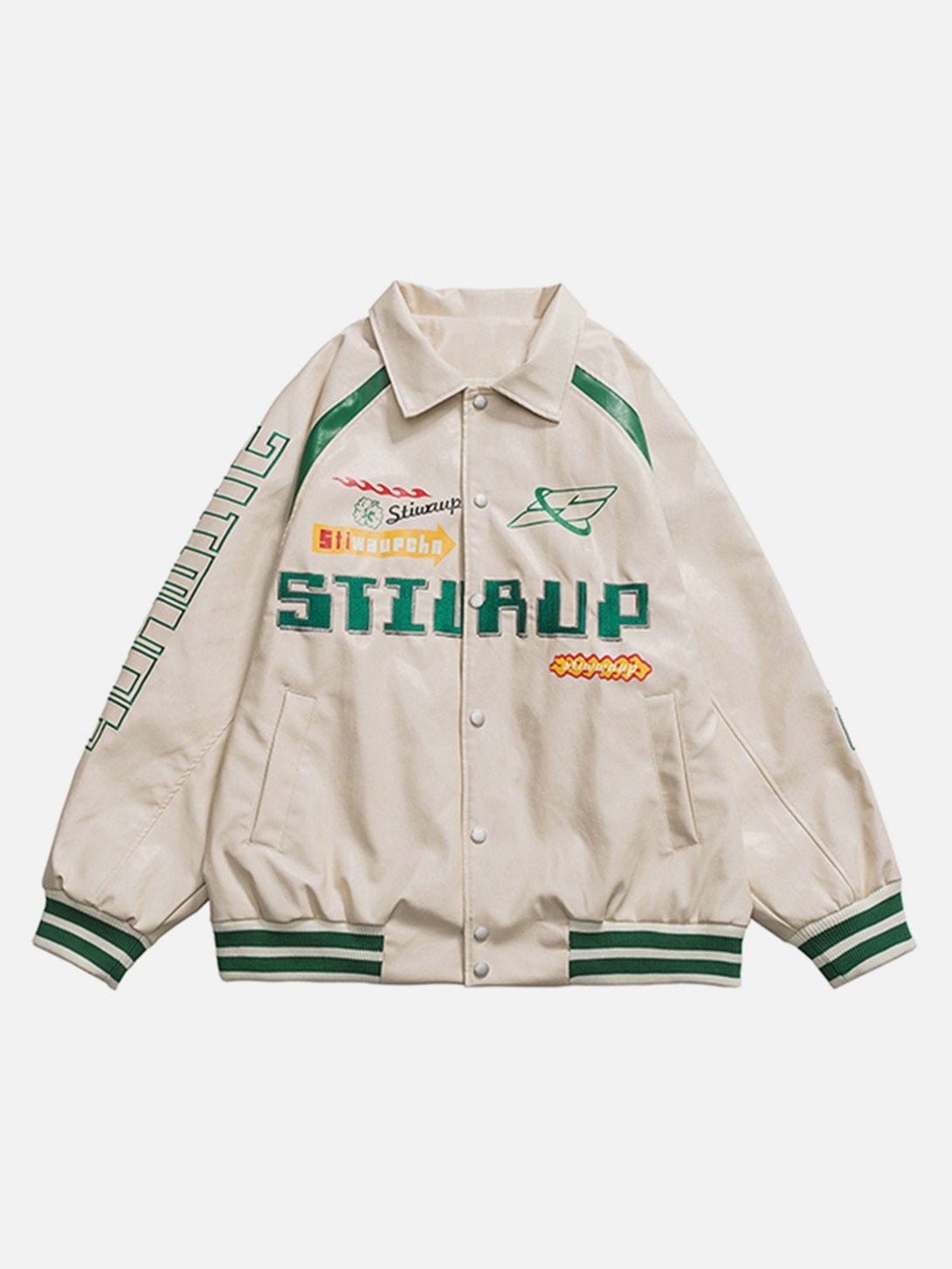 Lacezy - "STIWAUPHN" Embroidery Print Jacket- Streetwear Fashion - lacezy.com