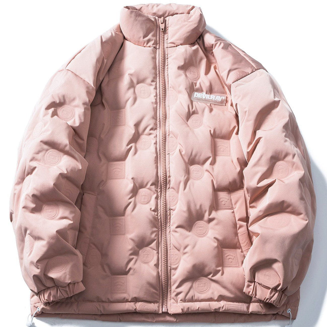 Lacezy - Seal Pattern Puffer Jacket- Streetwear Fashion - lacezy.com