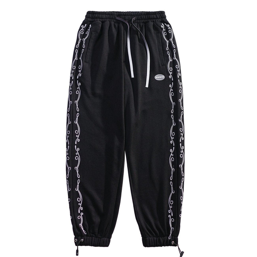 Lacezy - Side Bandana Print Drawstring Sweatpants- Streetwear Fashion - lacezy.com