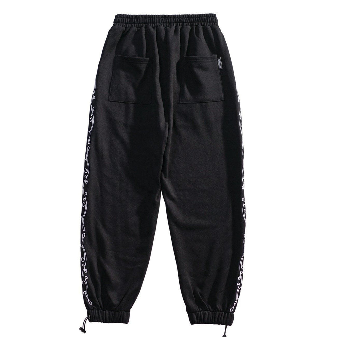 Lacezy - Side Bandana Print Drawstring Sweatpants- Streetwear Fashion - lacezy.com