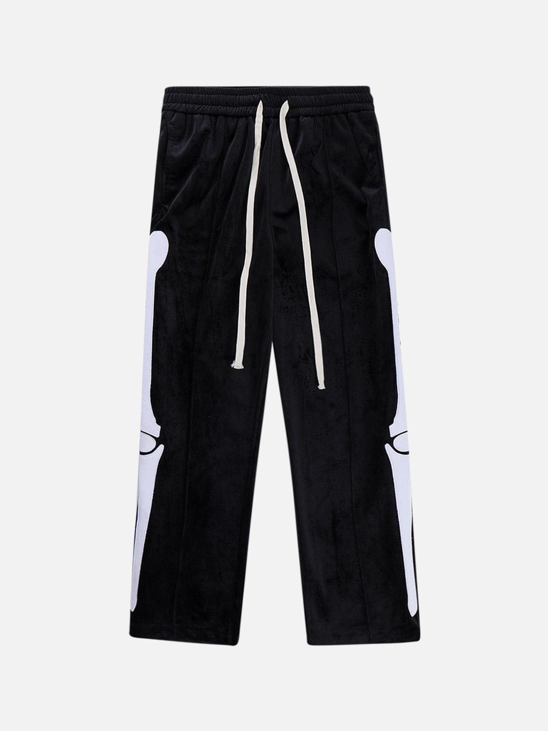 Lacezy - Side Embroidered Bone Print Pants- Streetwear Fashion - lacezy.com