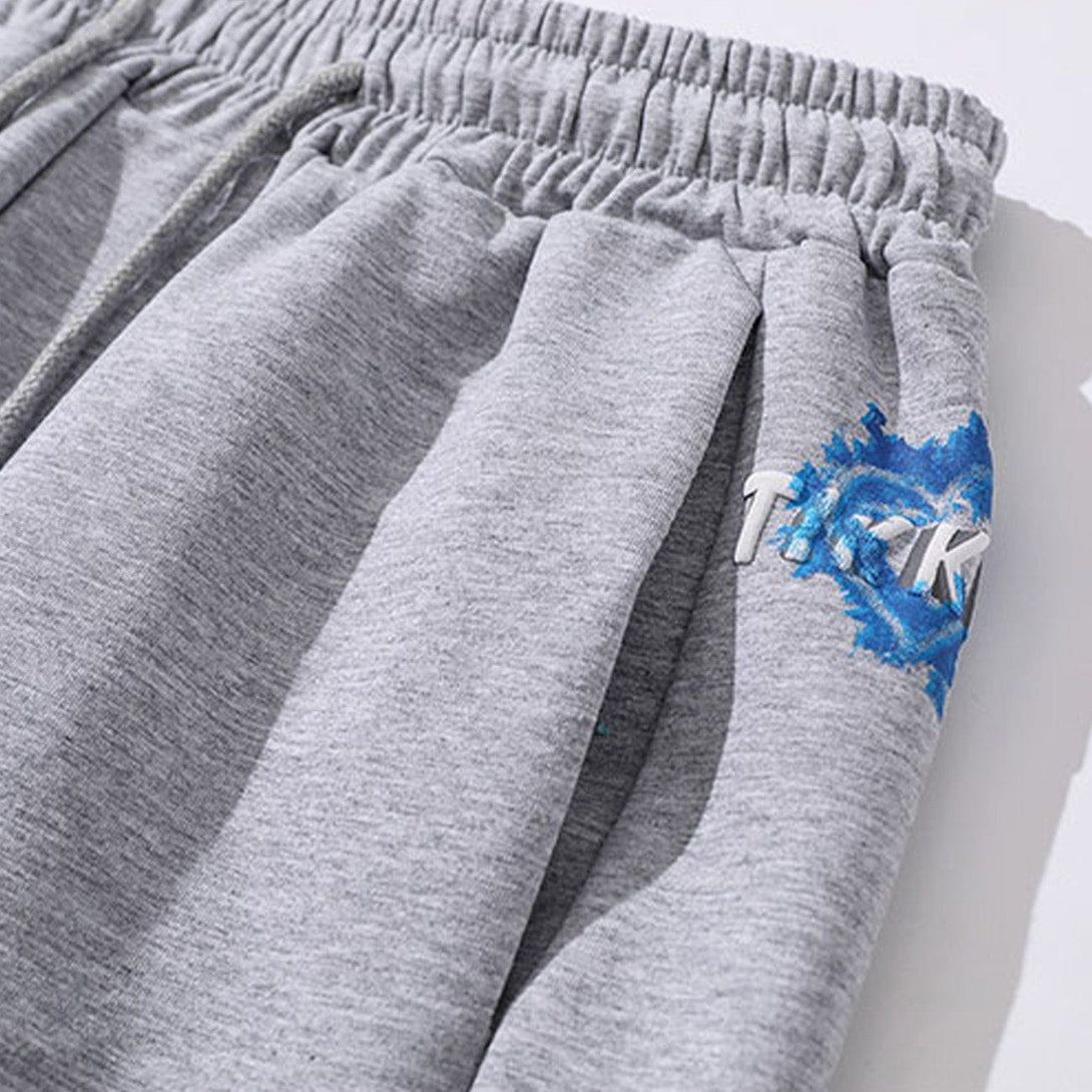 Lacezy - Side Letter Print Sweatpants- Streetwear Fashion - lacezy.com