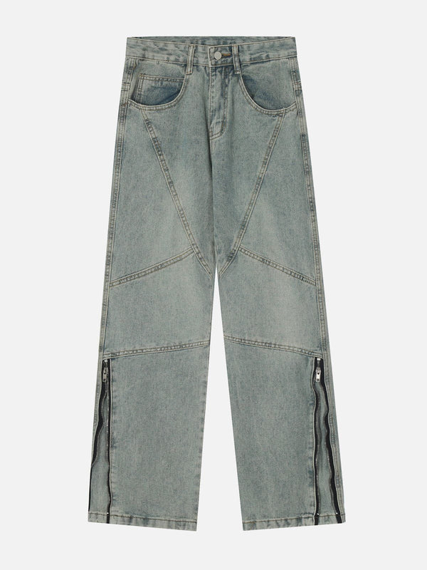 Lacezy - Side Zippers Jeans- Streetwear Fashion - lacezy.com