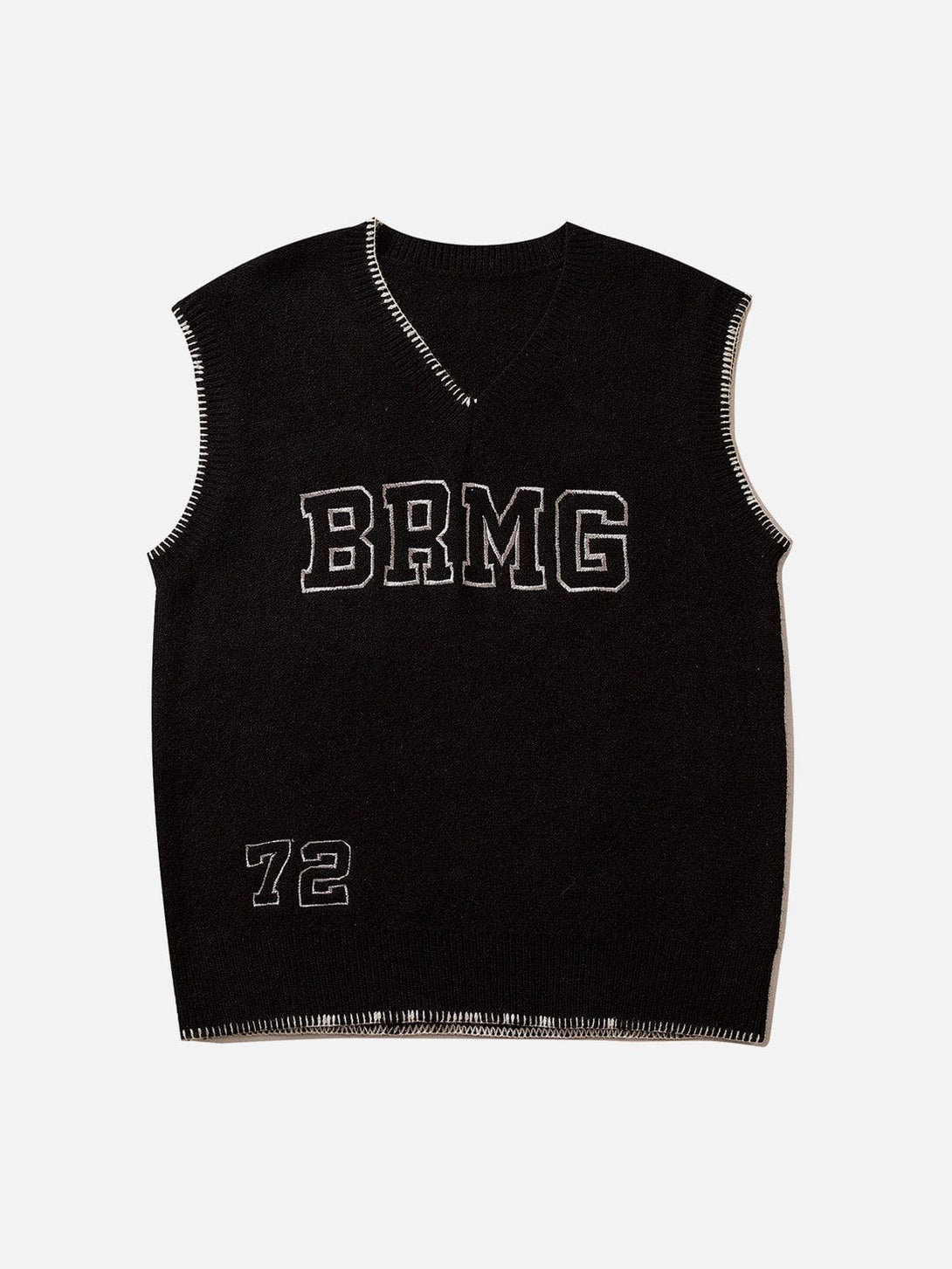 Lacezy - Simple Embroidered Letters Sweater Vest- Streetwear Fashion - lacezy.com