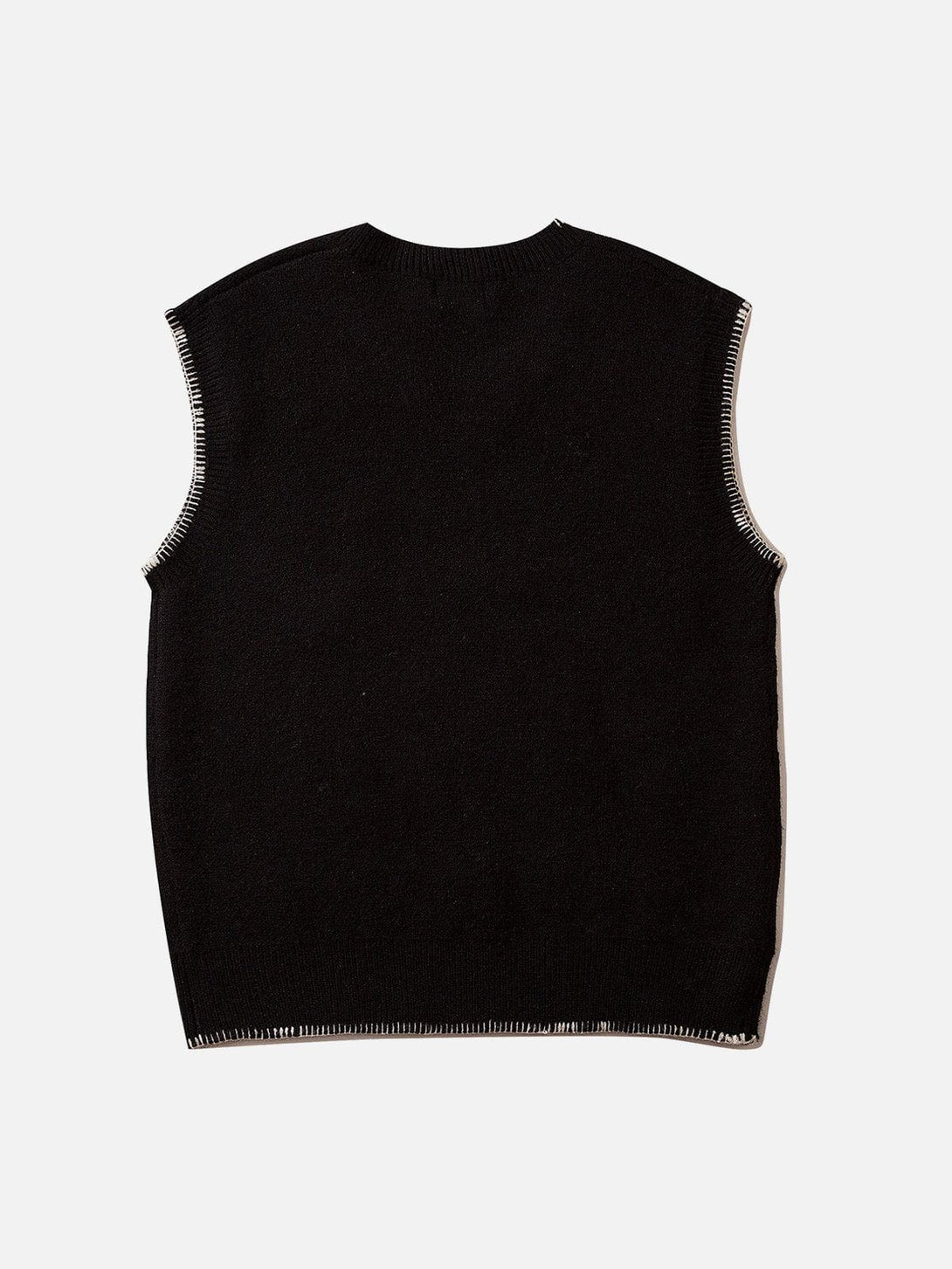 Lacezy - Simple Embroidered Letters Sweater Vest- Streetwear Fashion - lacezy.com