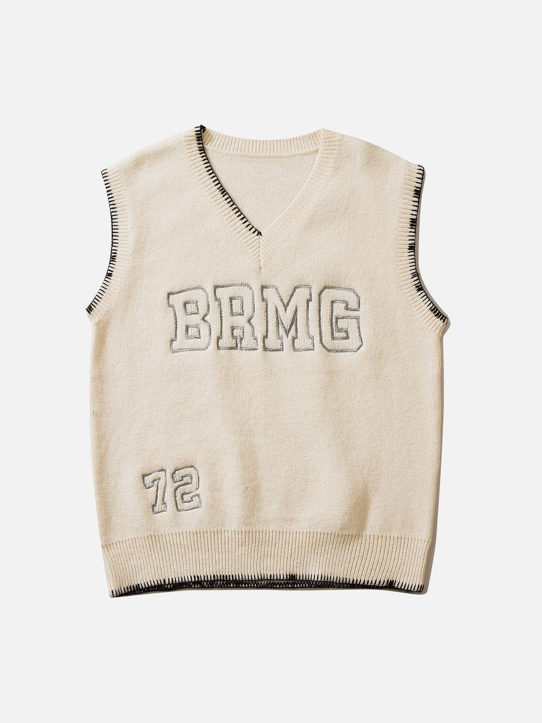 Lacezy - Simple Embroidered Letters Sweater Vest- Streetwear Fashion - lacezy.com