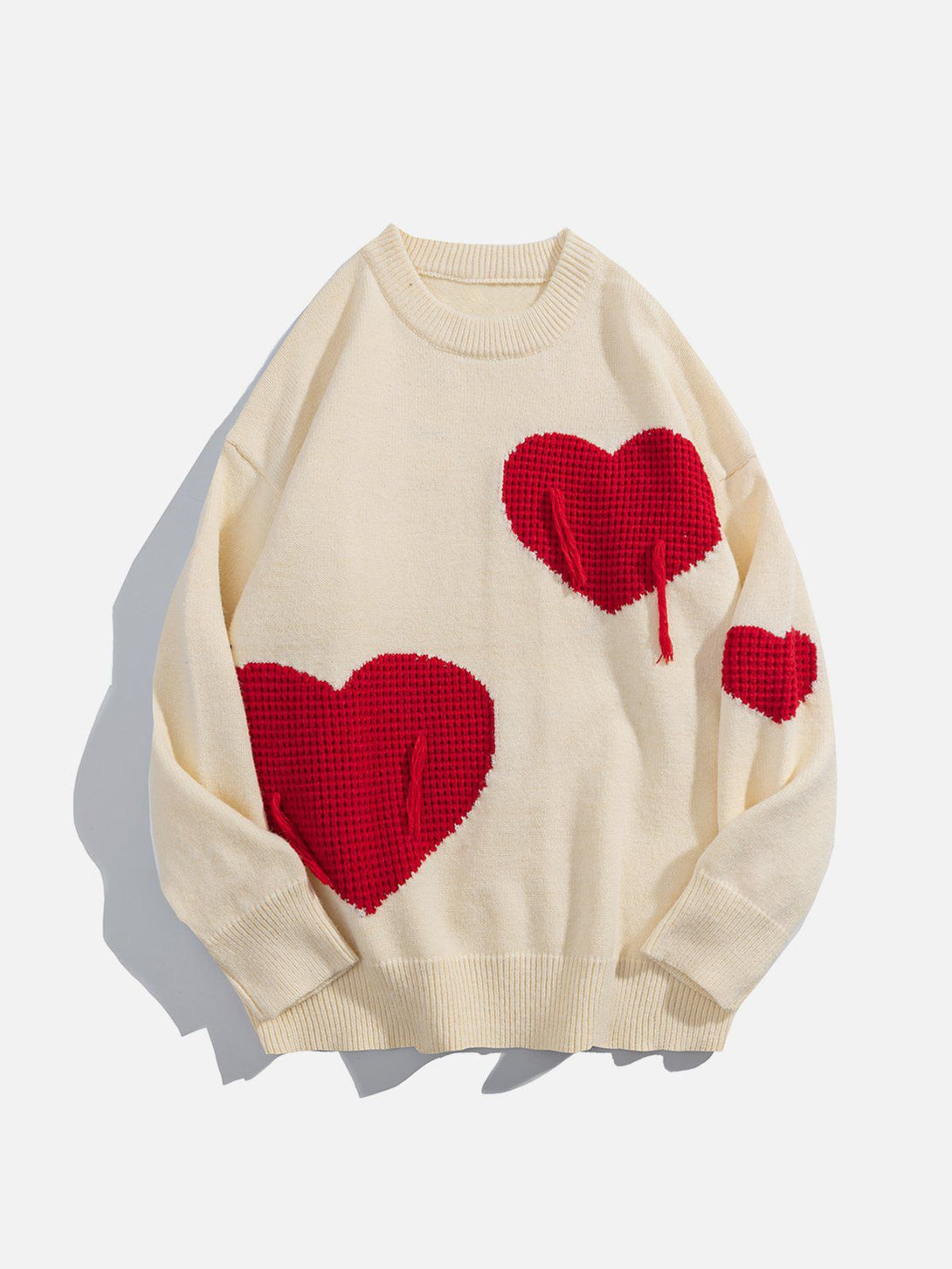 Lacezy - "Simple Love" Patchwork Knit Sweater- Streetwear Fashion - lacezy.com