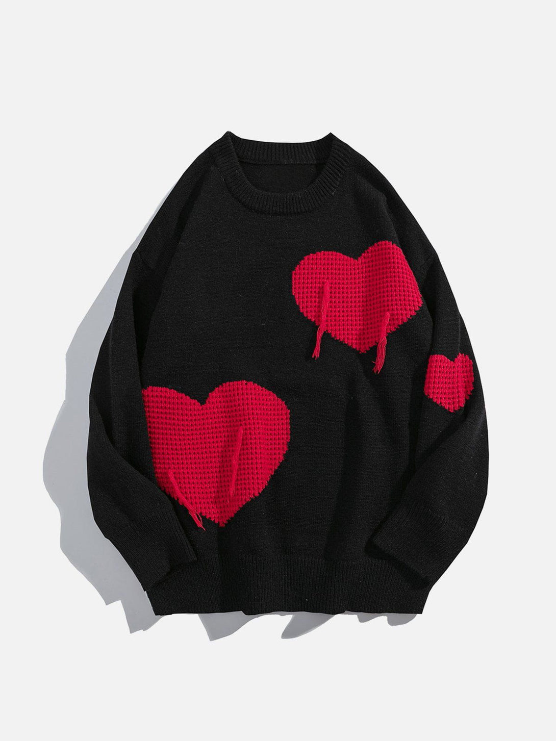 Lacezy - "Simple Love" Patchwork Knit Sweater- Streetwear Fashion - lacezy.com