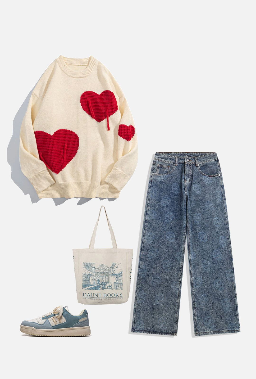 Lacezy - "Simple Love" Patchwork Knit Sweater- Streetwear Fashion - lacezy.com