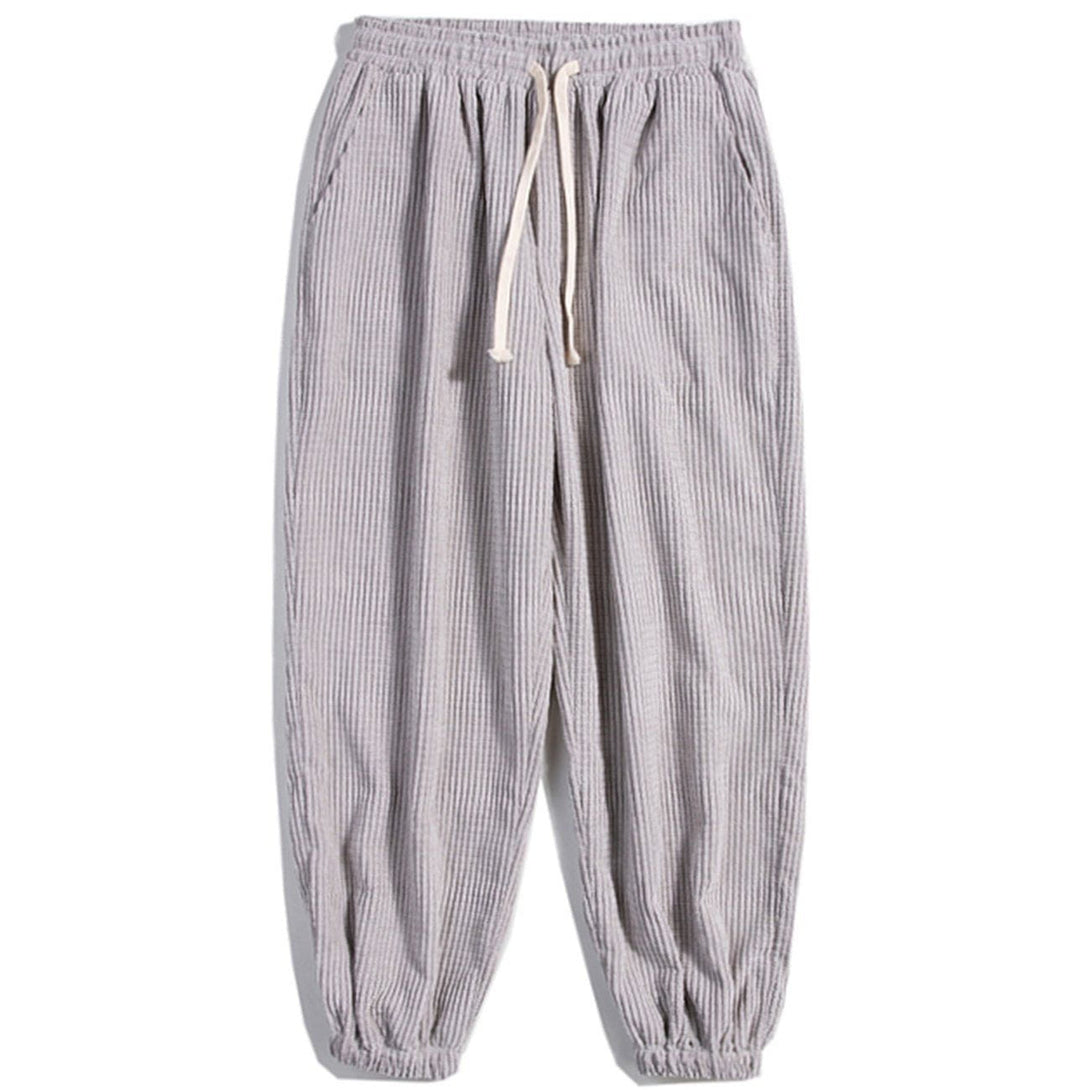 Lacezy - Simple Pure Color Corduroy Joggers- Streetwear Fashion - lacezy.com