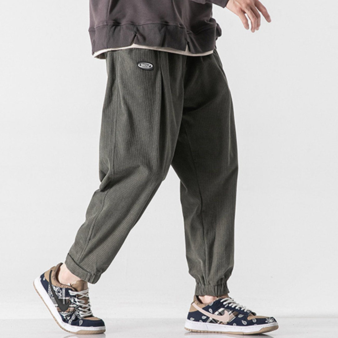 Lacezy - Simple Pure Color Corduroy Joggers- Streetwear Fashion - lacezy.com