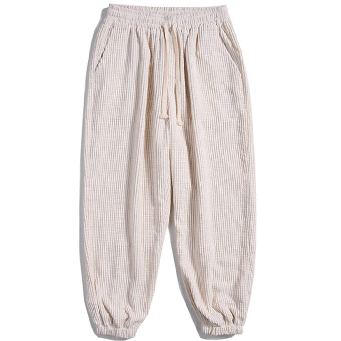 Lacezy - Simple Pure Color Corduroy Joggers- Streetwear Fashion - lacezy.com