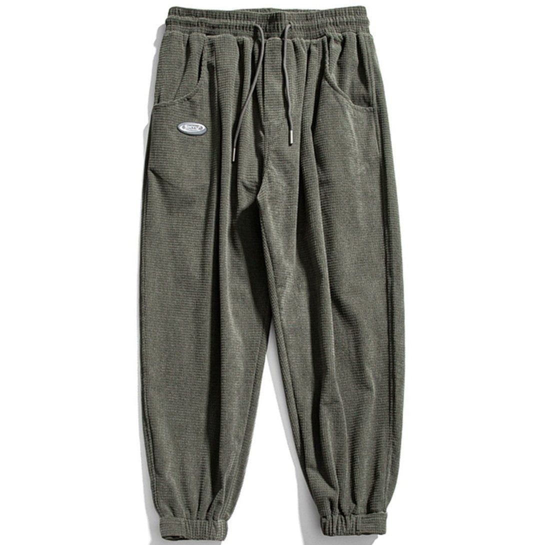 Lacezy - Simple Pure Color Corduroy Joggers- Streetwear Fashion - lacezy.com