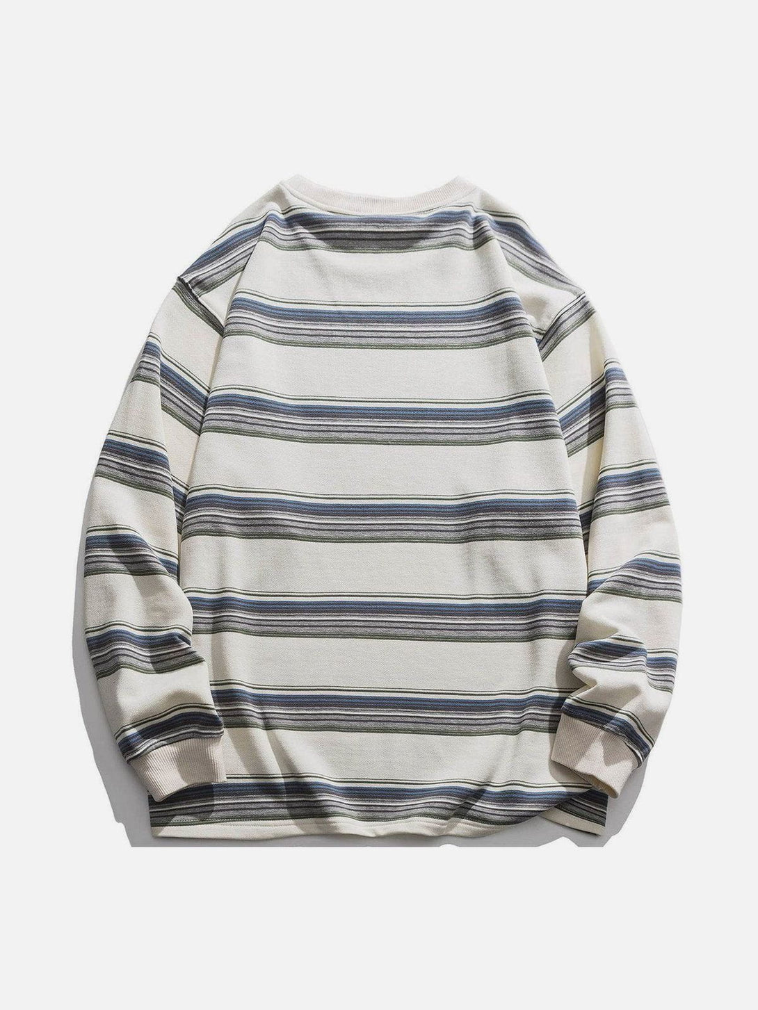 Lacezy - Simple Striped Panel Sweatshirt- Streetwear Fashion - lacezy.com