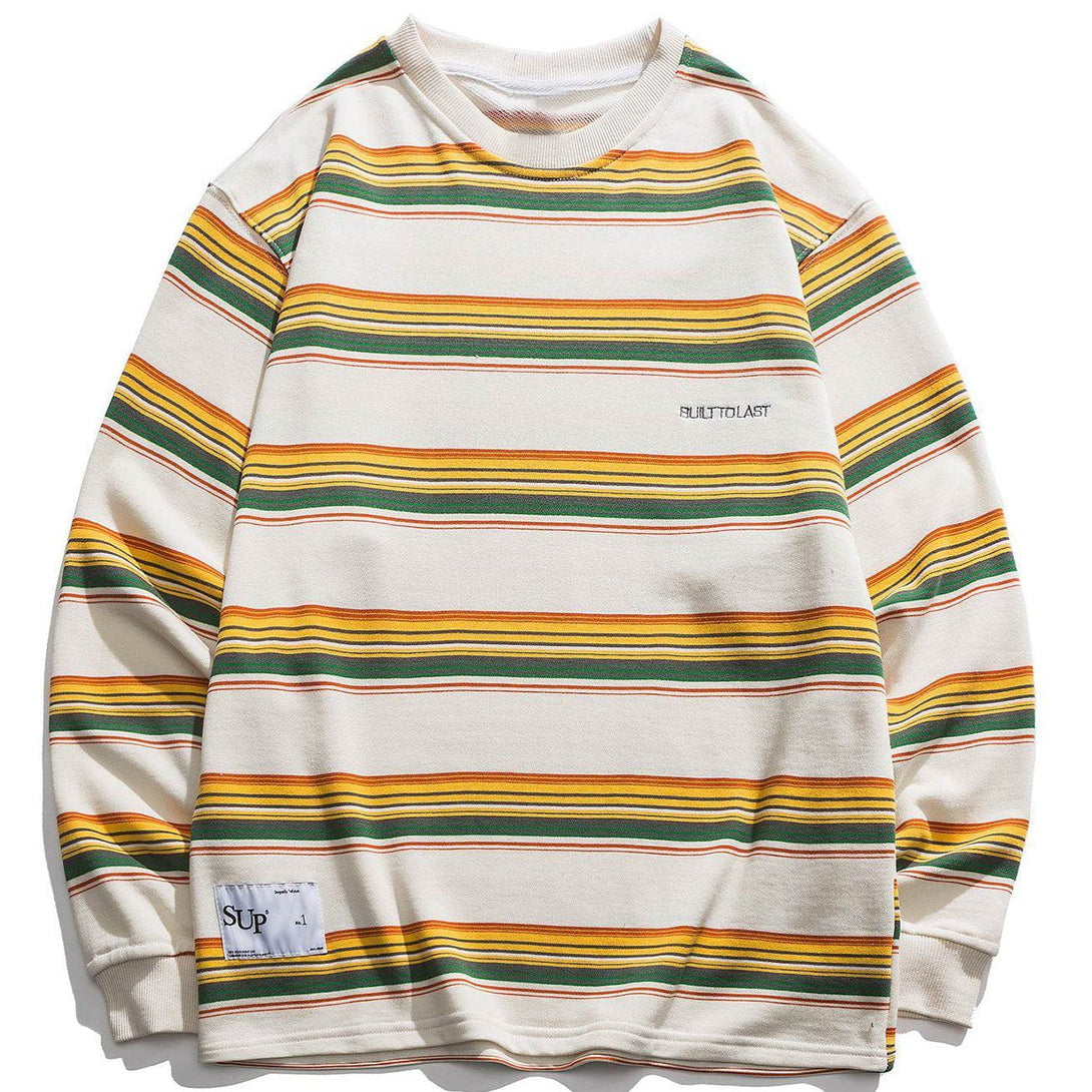 Lacezy - Simple Striped Panel Sweatshirt- Streetwear Fashion - lacezy.com