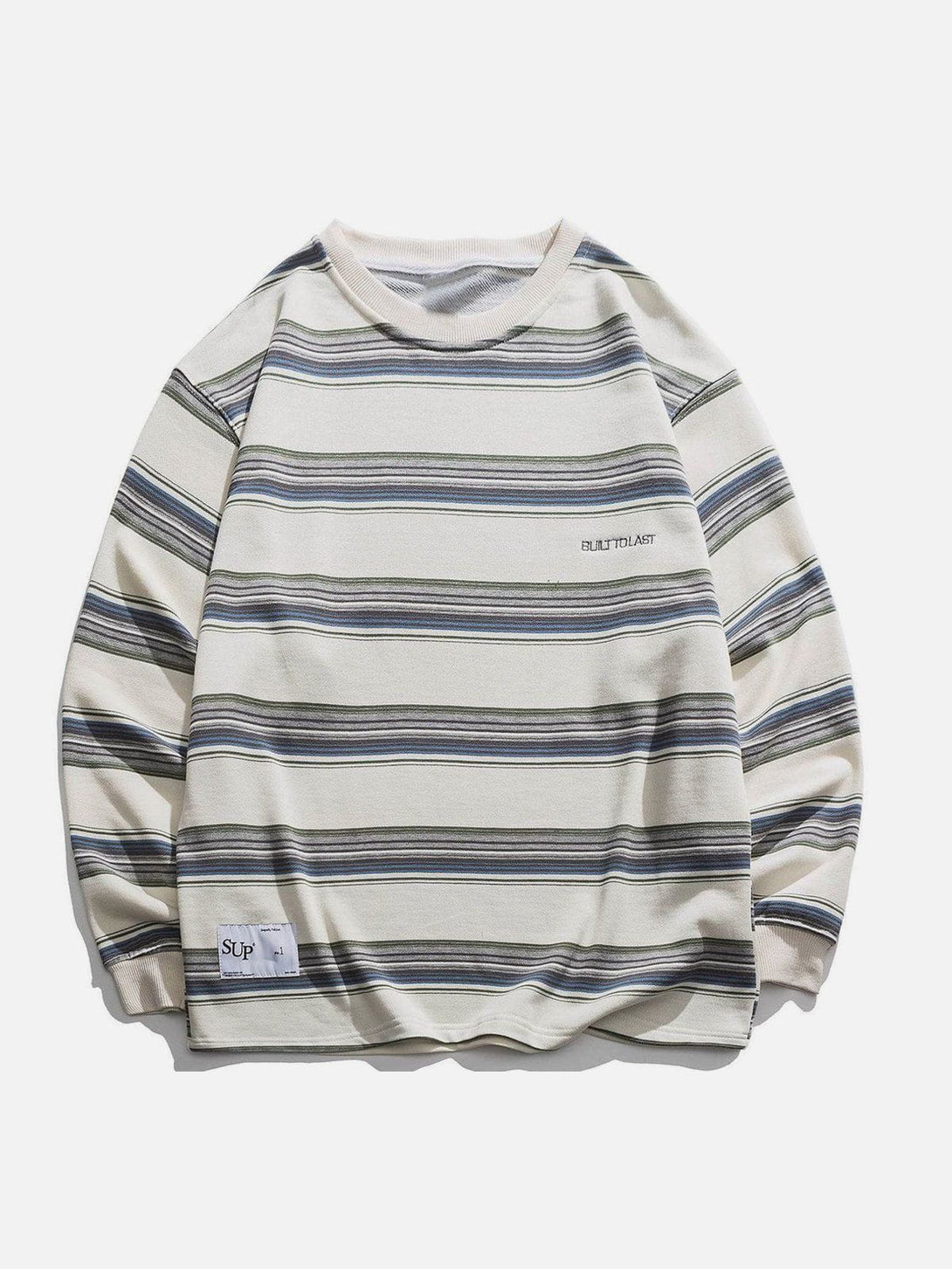 Lacezy - Simple Striped Panel Sweatshirt- Streetwear Fashion - lacezy.com