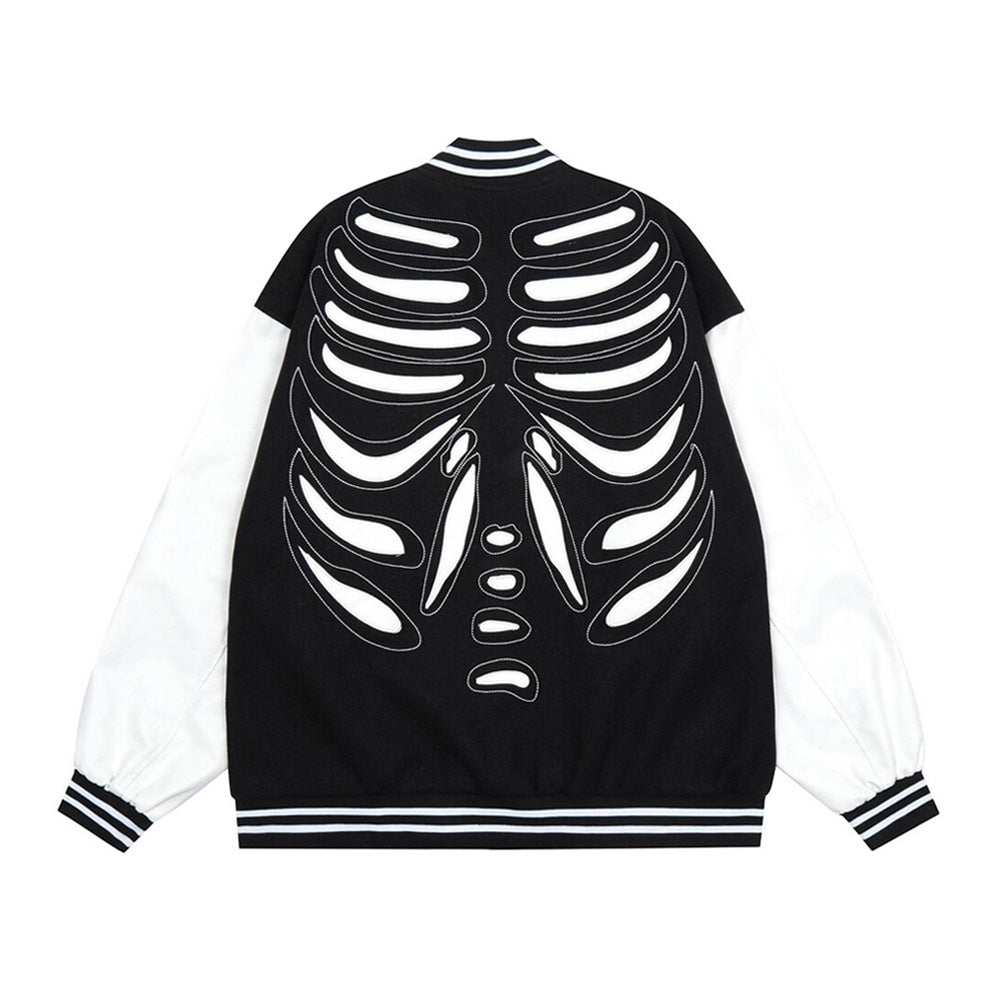 Lacezy - Skeleton Varsity Jacket- Streetwear Fashion - lacezy.com