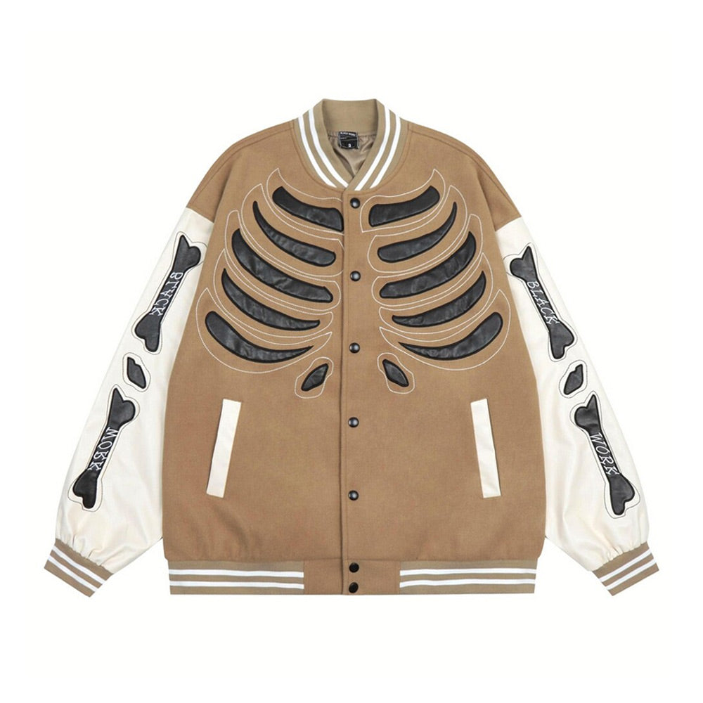 Lacezy - Skeleton Varsity Jacket- Streetwear Fashion - lacezy.com