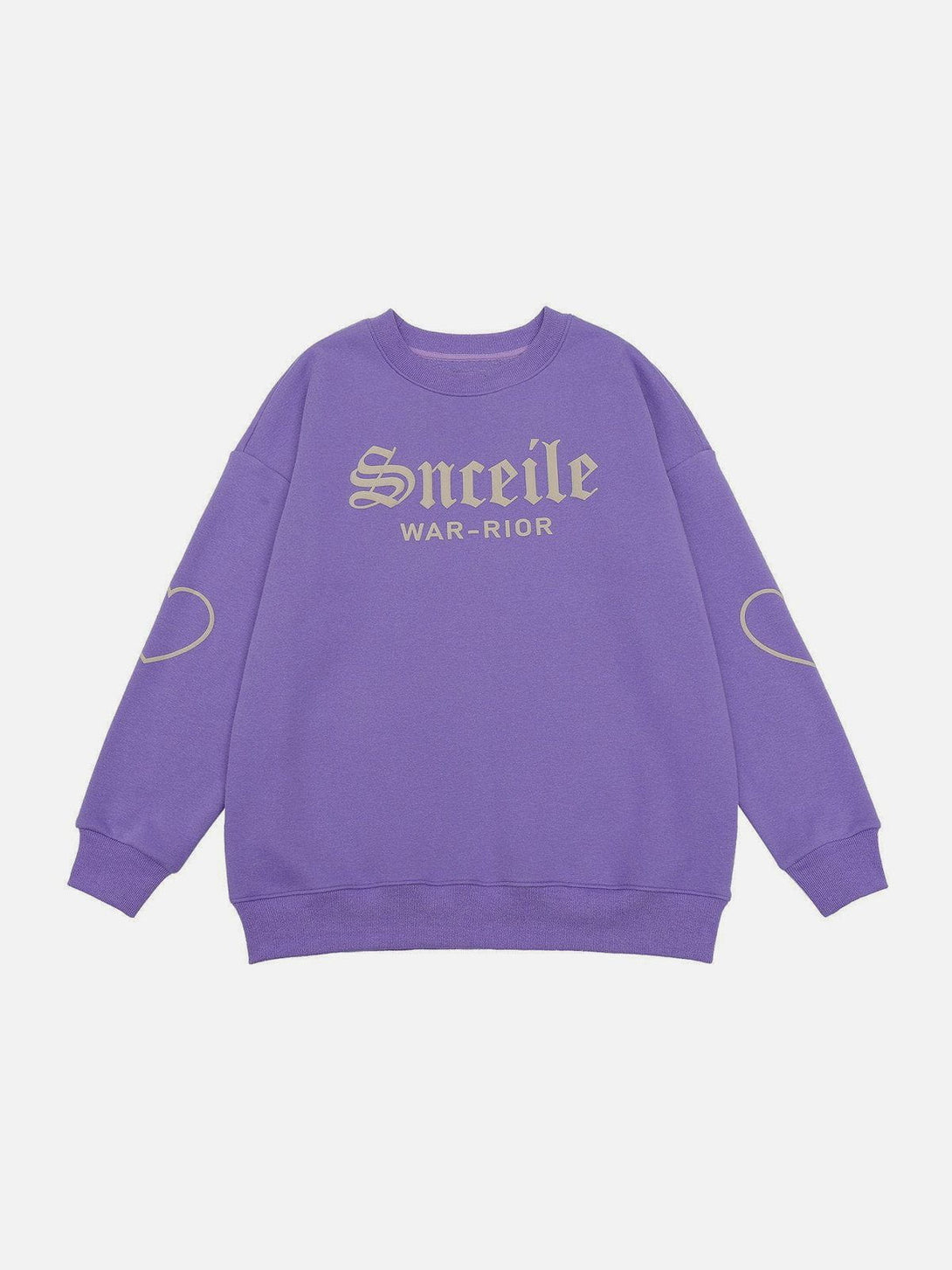 Lacezy - Sleeve Heart Print Sweatshirt- Streetwear Fashion - lacezy.com