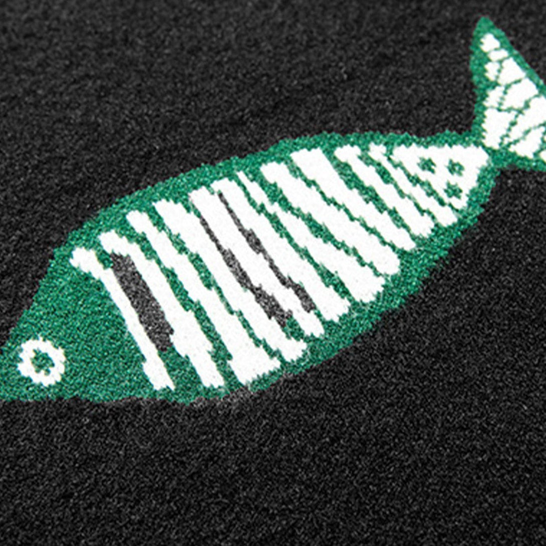 Lacezy - Small Fish Embroidery Knit Sweater- Streetwear Fashion - lacezy.com