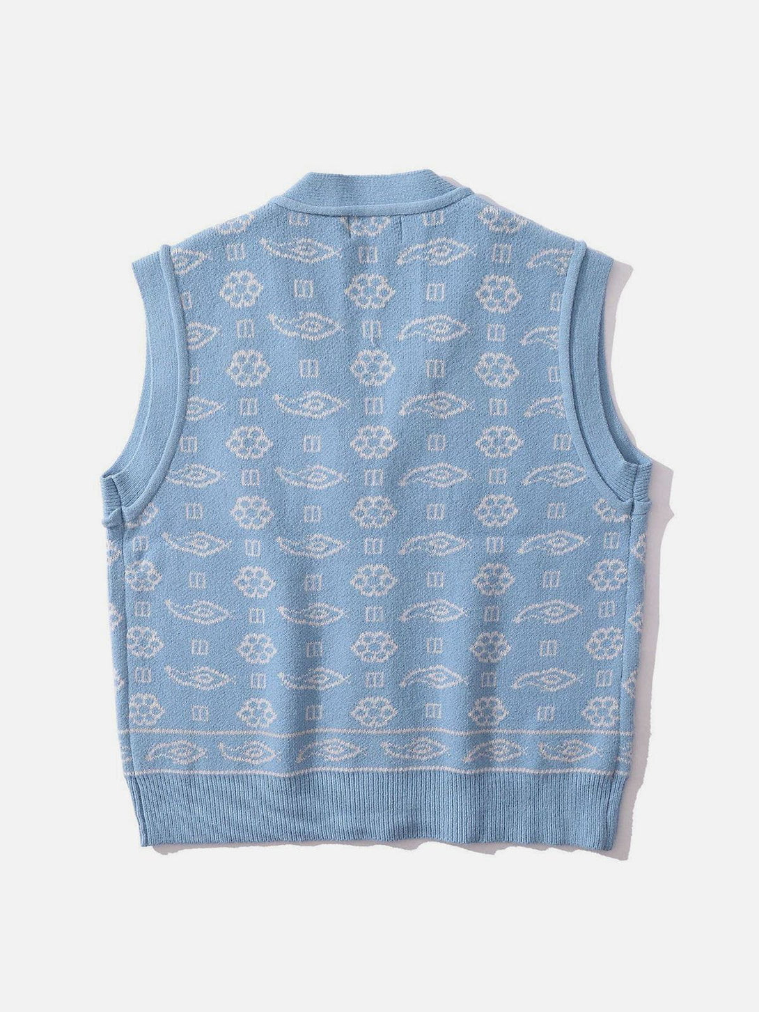 Lacezy - Small Flower Pattern Knit Sweater Vest- Streetwear Fashion - lacezy.com