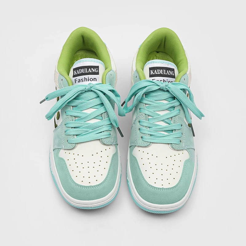 Lacezy - Smile Embroidery Sneakers Green Shoes- Streetwear Fashion - lacezy.com