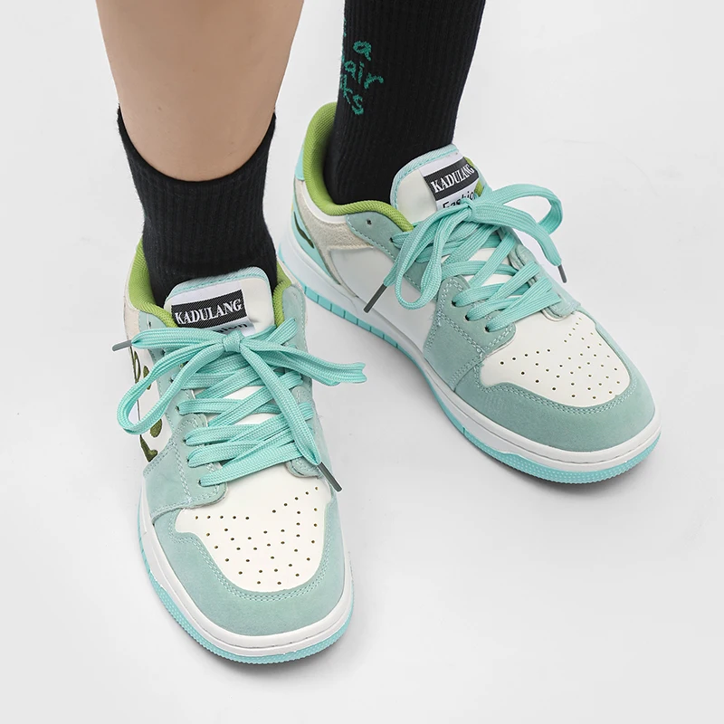 Lacezy - Smile Embroidery Sneakers Green Shoes- Streetwear Fashion - lacezy.com