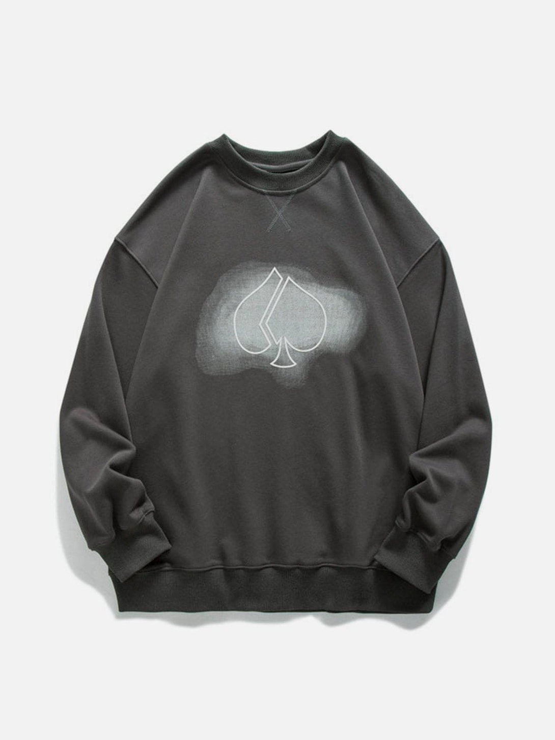 Lacezy - Smoky Spades Graphic Sweatshirt- Streetwear Fashion - lacezy.com