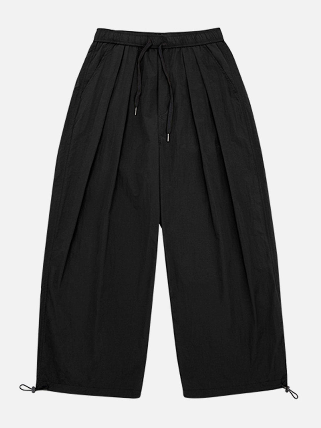 Lacezy - Solid Bound Feet Drawstring Pants- Streetwear Fashion - lacezy.com