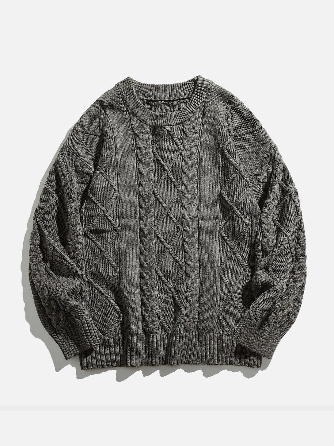 Lacezy - Solid Braided Sweater- Streetwear Fashion - lacezy.com