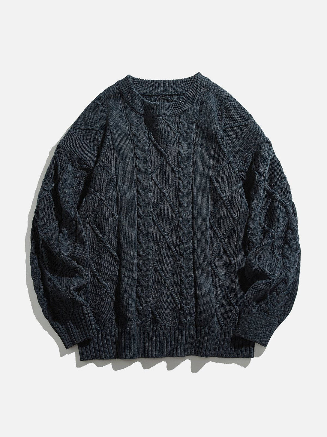 Lacezy - Solid Braided Sweater- Streetwear Fashion - lacezy.com