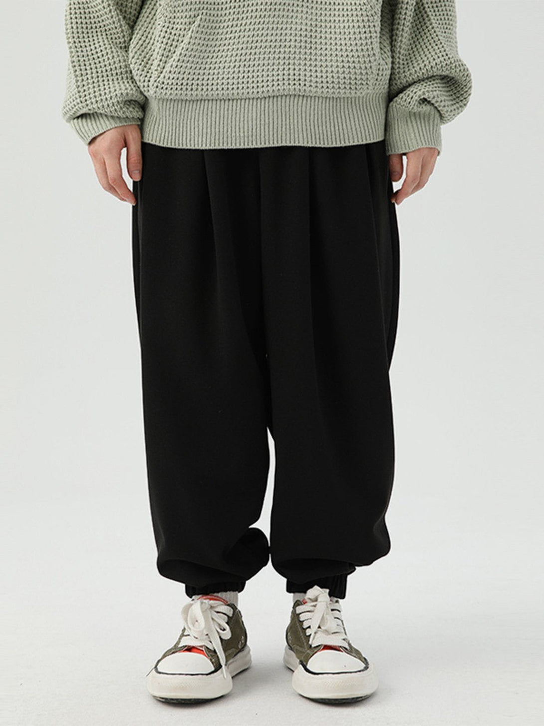 Lacezy - Solid Bunch Feet Pants- Streetwear Fashion - lacezy.com