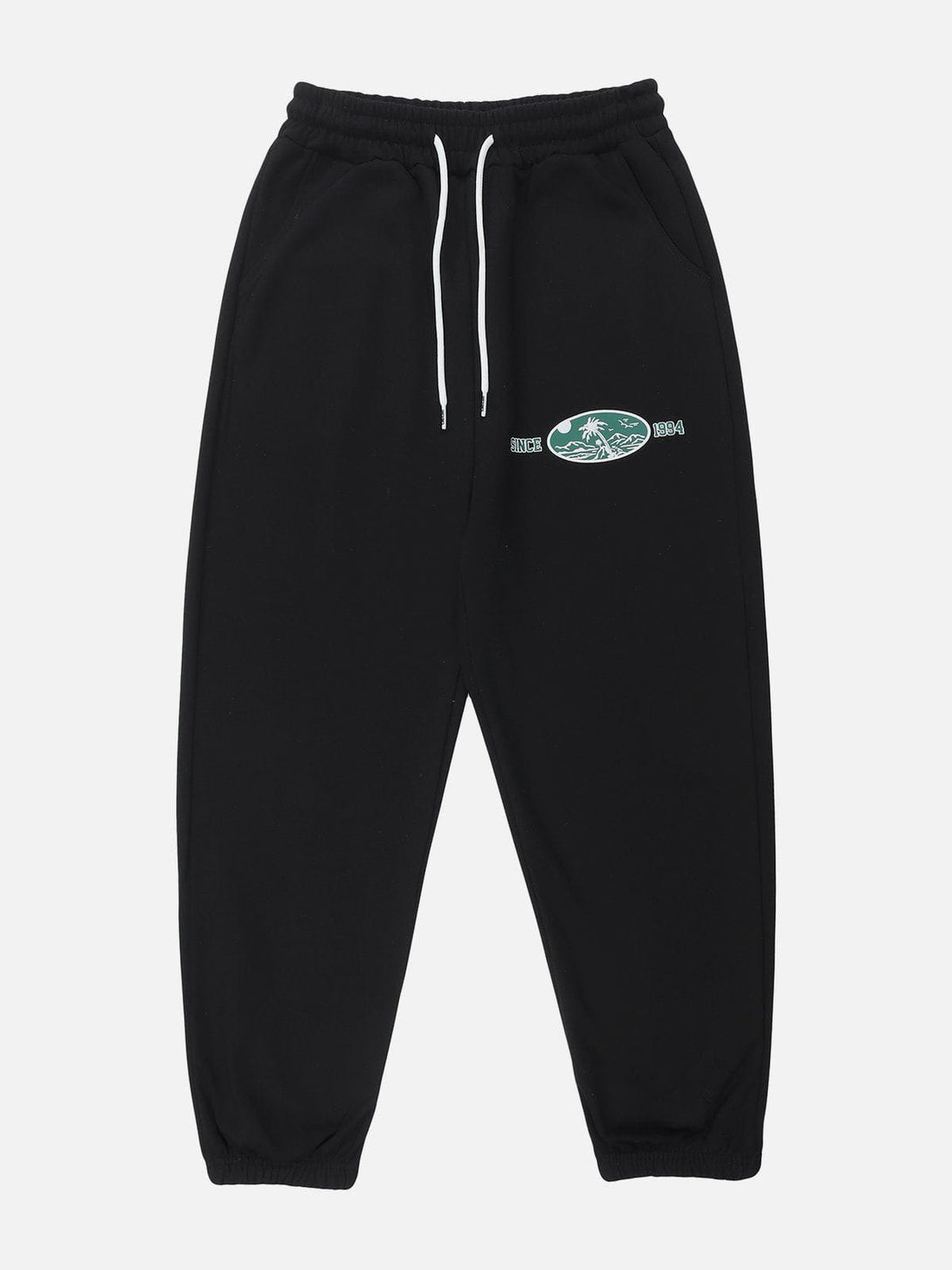 Lacezy - Solid Color Beach Print Sweatpants- Streetwear Fashion - lacezy.com